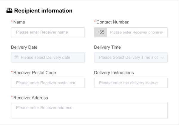 how to add recipient information and address for orders in J&T